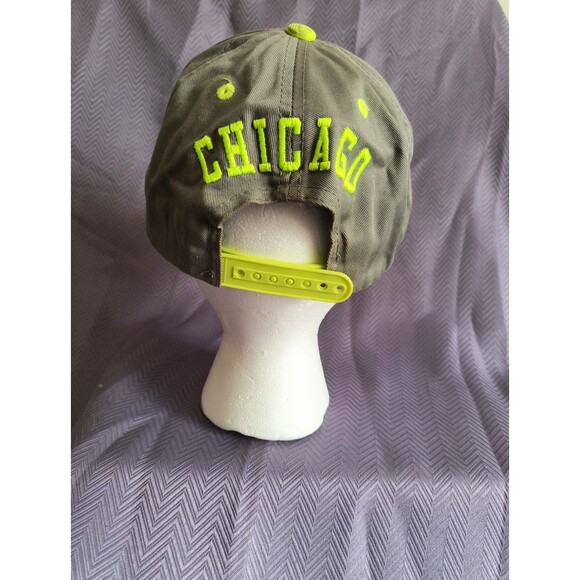 Chicago Cubs CHI Themed Lime Green Adjustable Snapback Hat KBETHOS - Picture 3 of 7